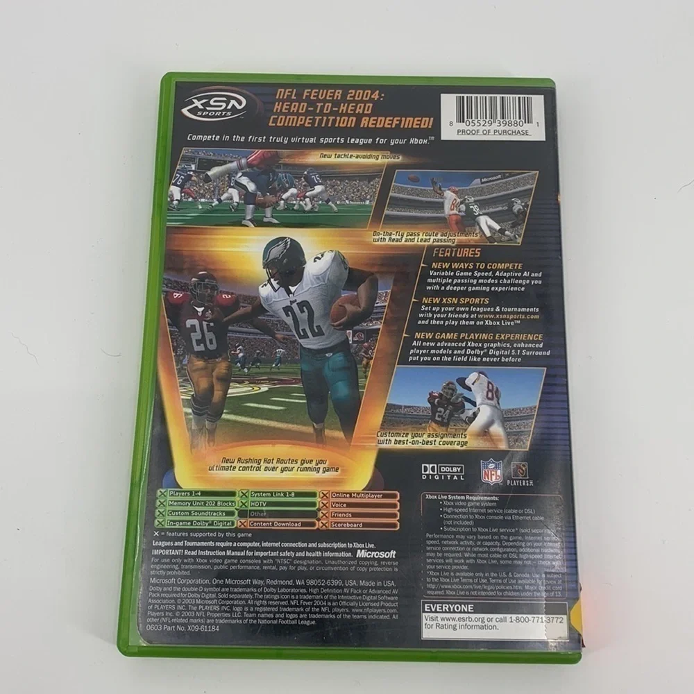 Xbox NFL Fever 2004 Football Video Game